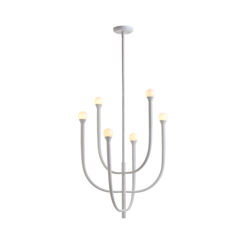 Breeze 6 Light Chandelier — Matte White