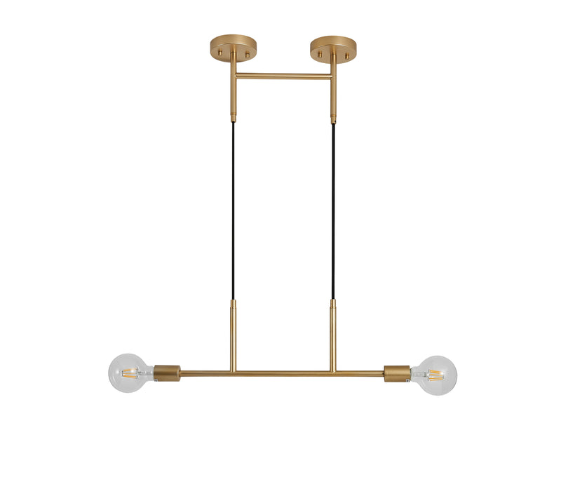 Modern Pendant Modern Style Pendant 2 Light — Gold