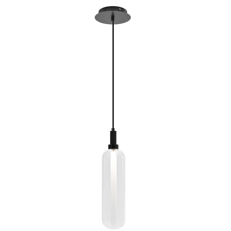 Glass Pendant LED Glass 1 Light Pendant — Black