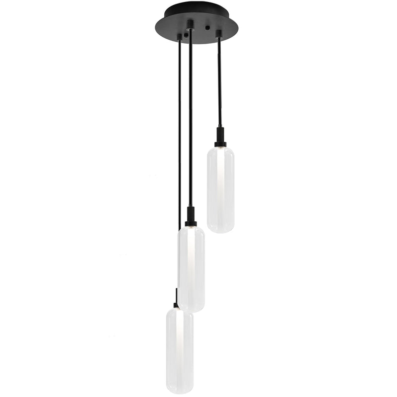 Glass Pendant LED Glass 3 Light Pendant — Black