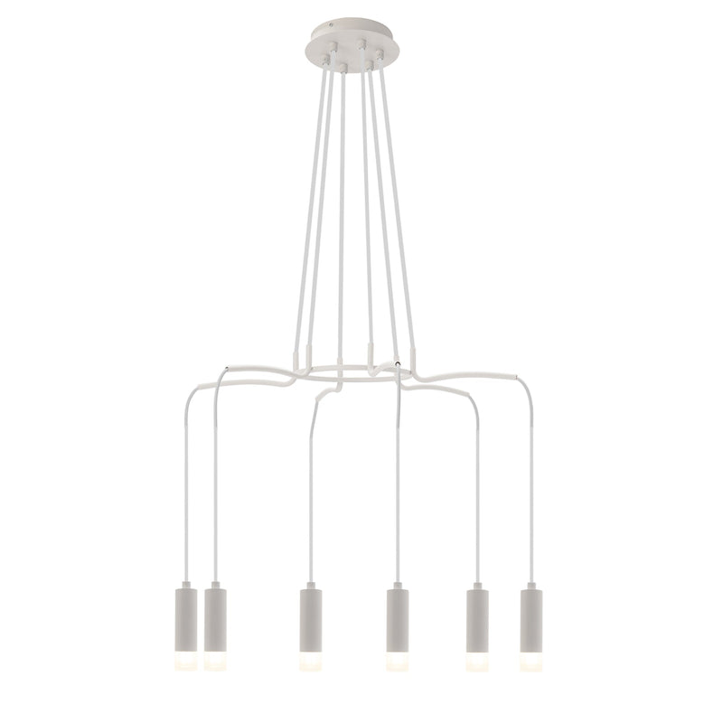 Spyder Chandelier 6 Head Web Chandelier — White