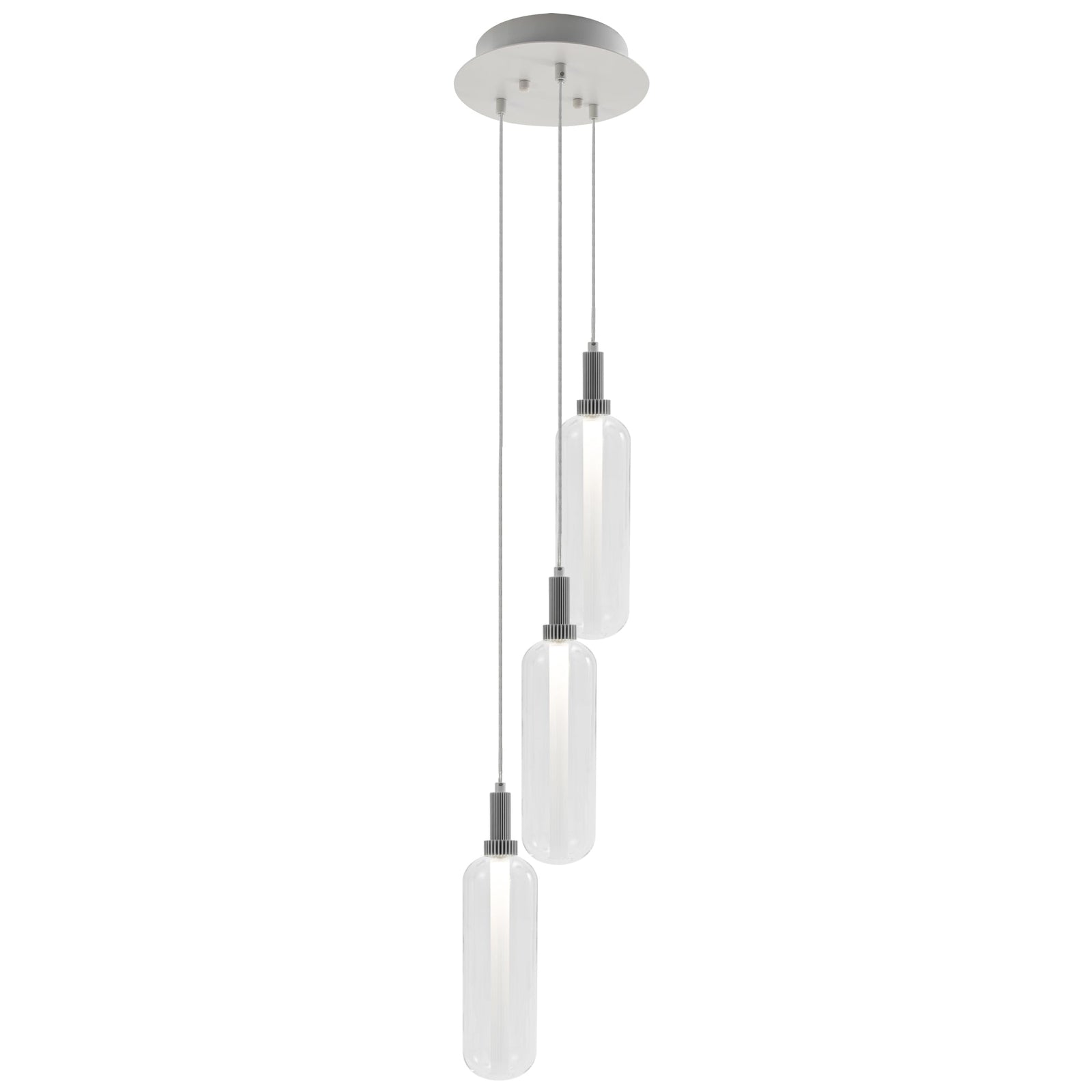 Glass Pendant LED Glass 3 Light Pendant — White