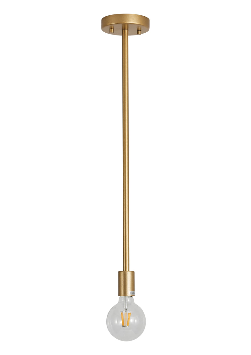 Single Bulb Pendant 1 Light — Gold