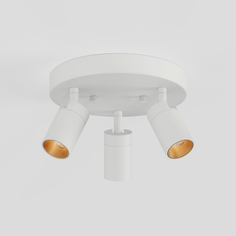 Shura 3 Head Round Flush Mount — White