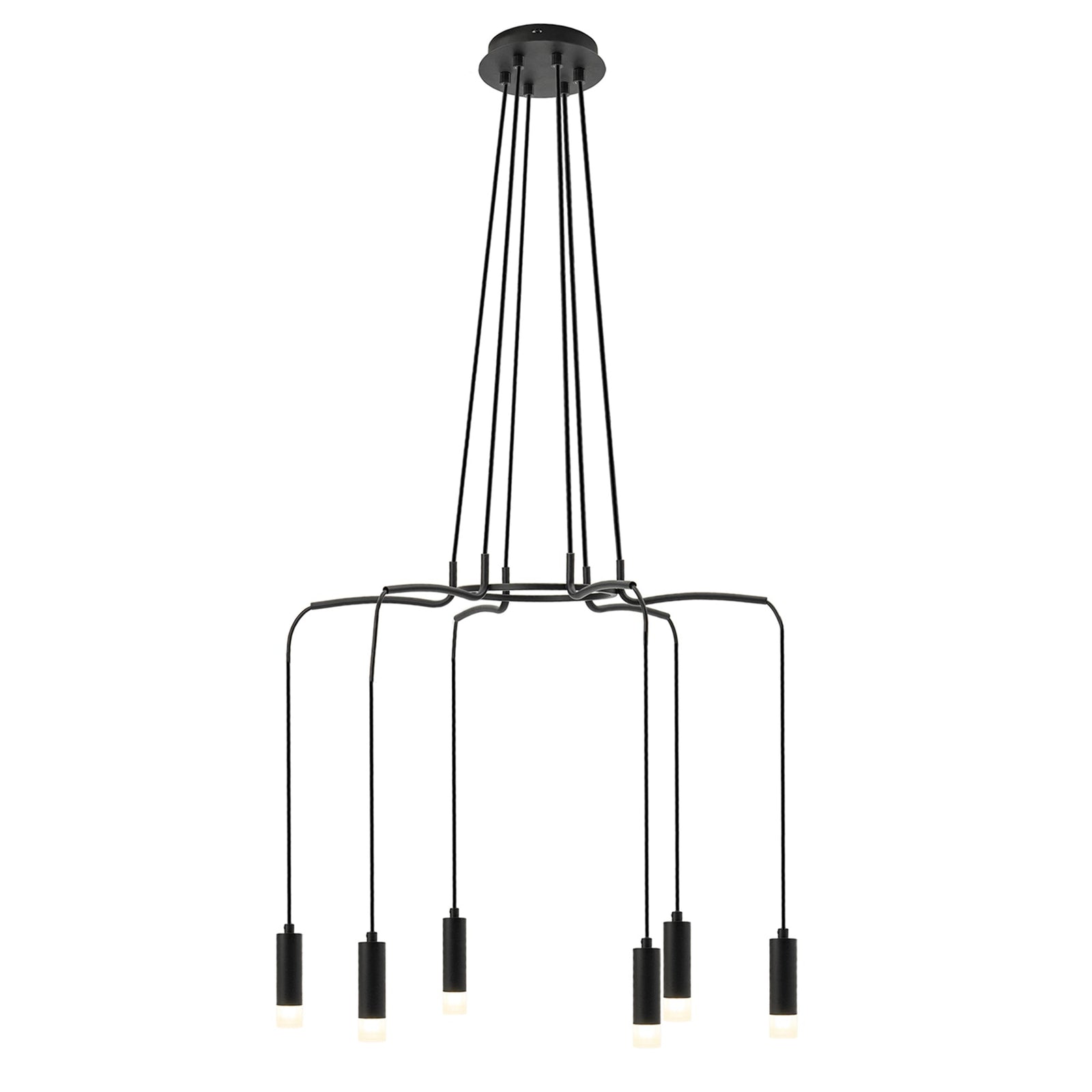 Spyder Chandelier 6 Head Web Chandelier — Black