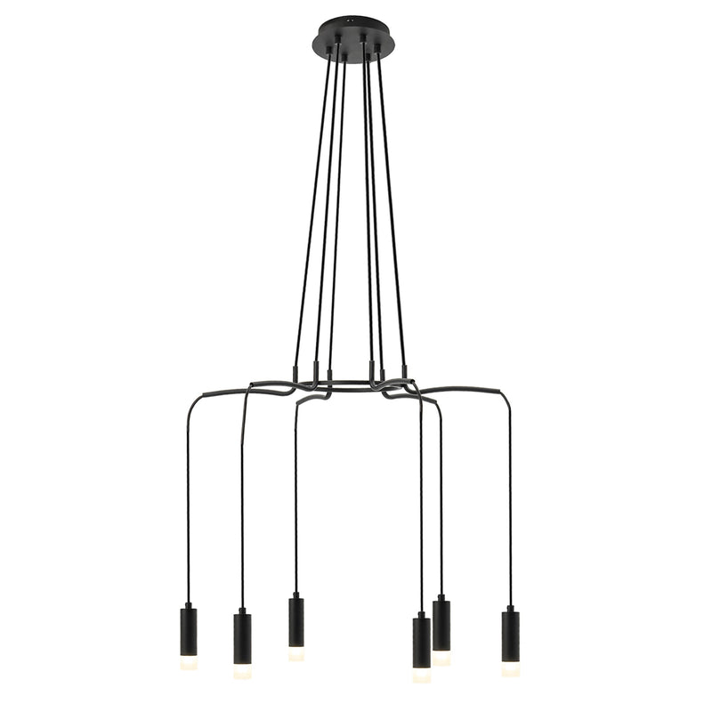 Spyder Chandelier 6 Head Web Chandelier — Black