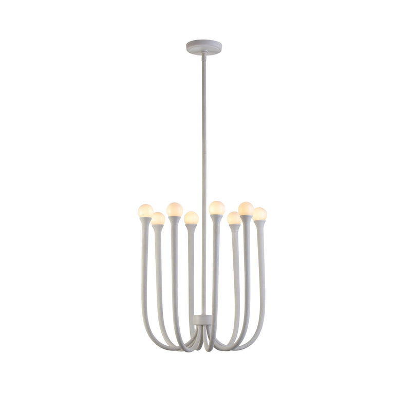 Breeze 8 Light Chandelier — Matte White