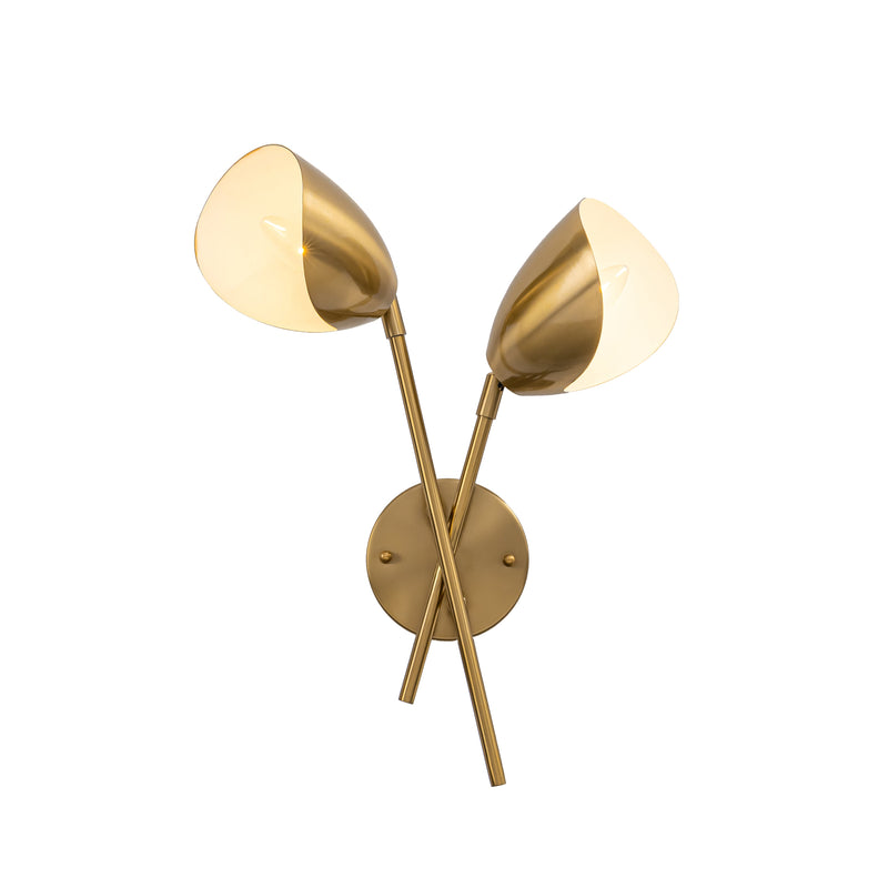 Splay 2 Light Wall Sconce — Brass