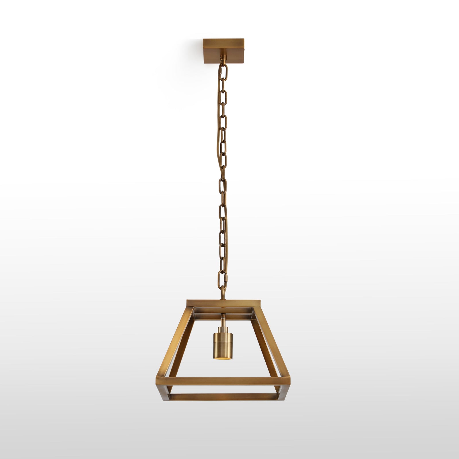 Shura Cage 1 Light Pendant — Brushed Brass