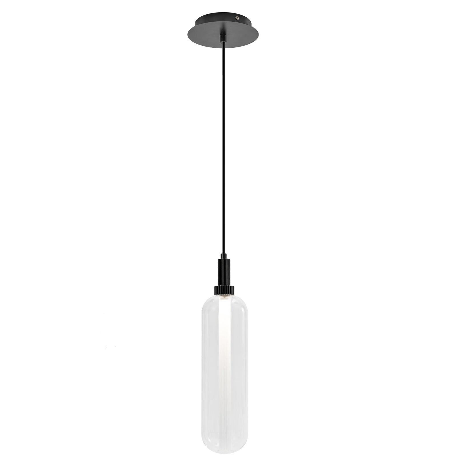Glass Pendant LED Glass 1 Light Pendant — Black
