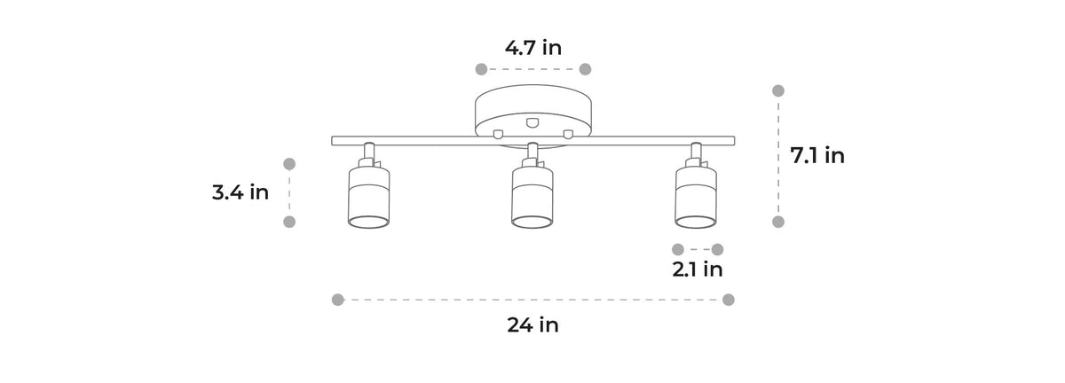Shura 3 Head Track Light dimensions