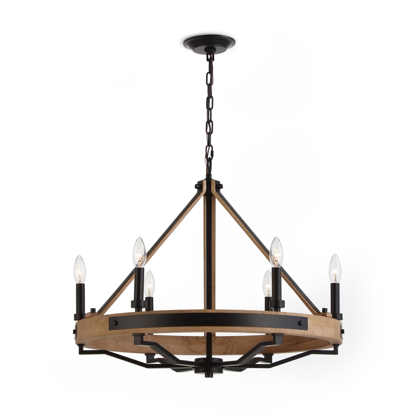 Savannah 6 Light Chandelier — Matte Black