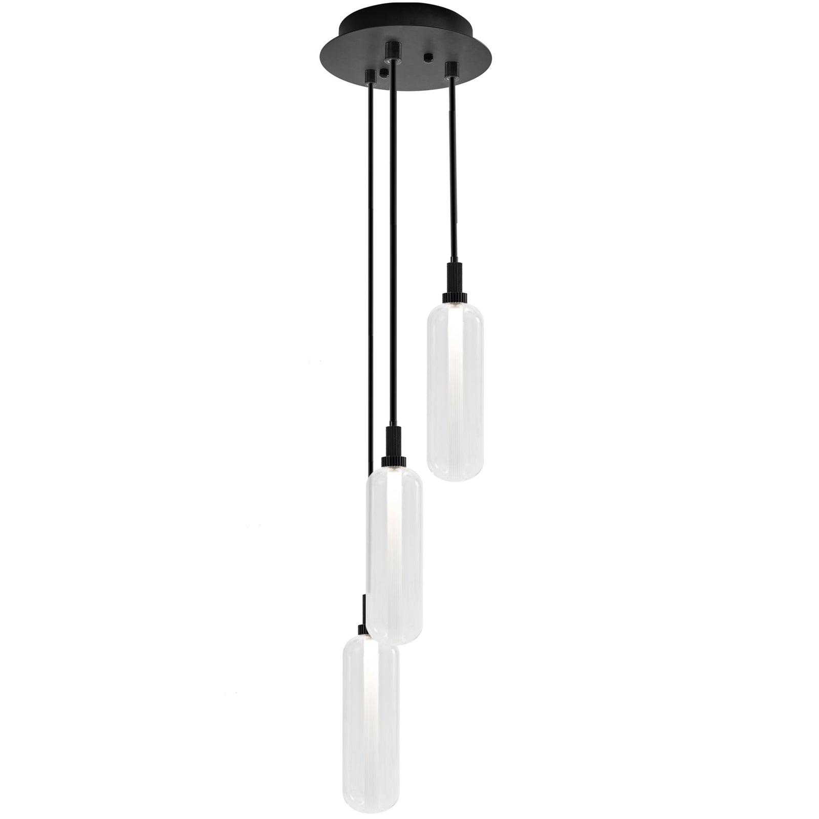 Glass Pendant LED Glass 3 Light Pendant — Black