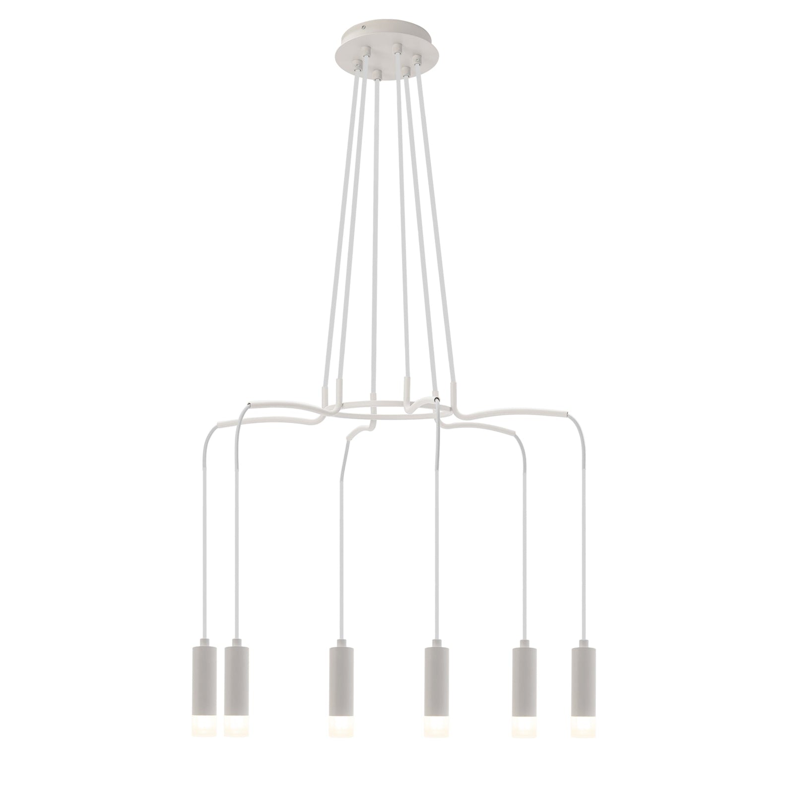 Spyder Chandelier 6 Head Web Chandelier — White