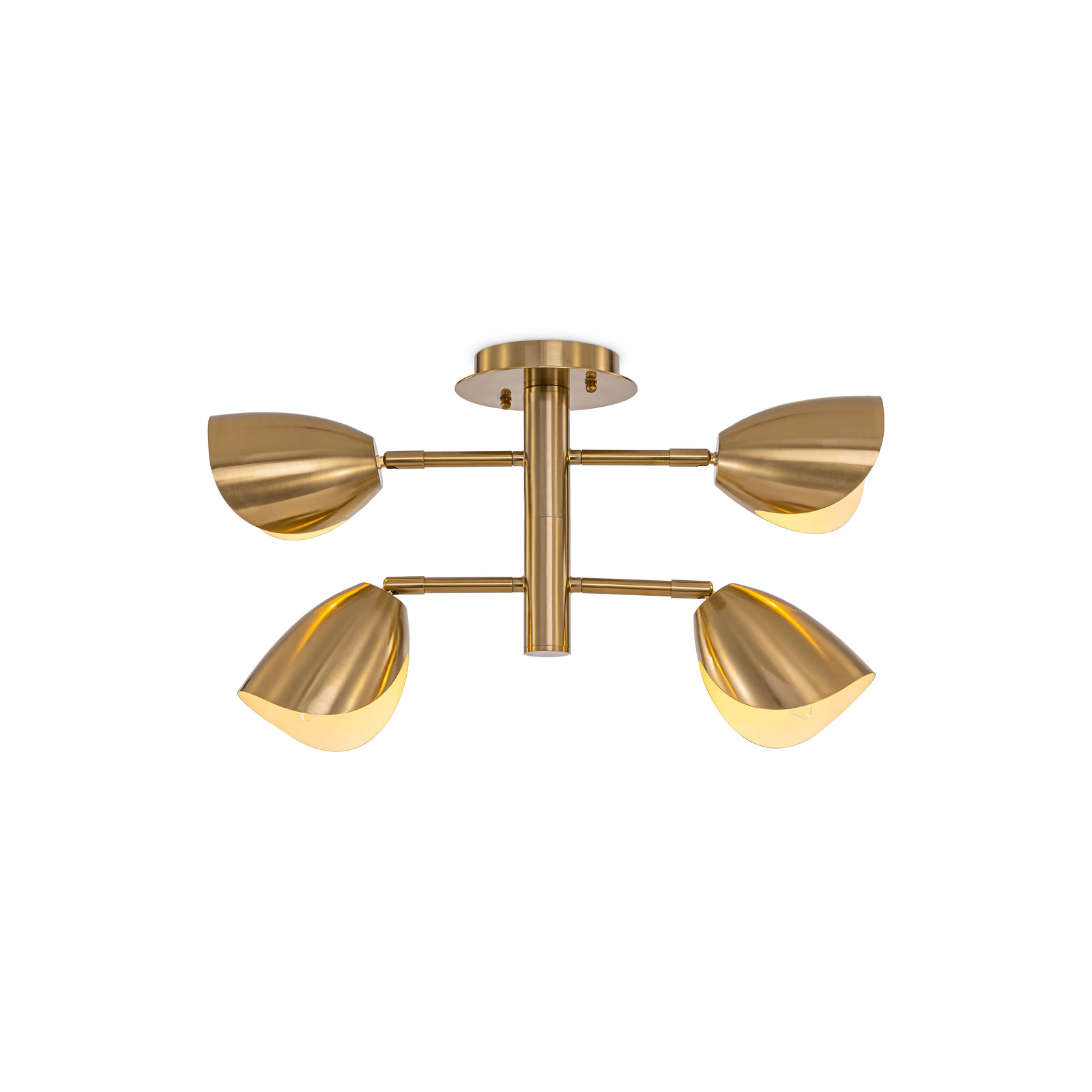 Splay 4 Light Flush Mount — Brass