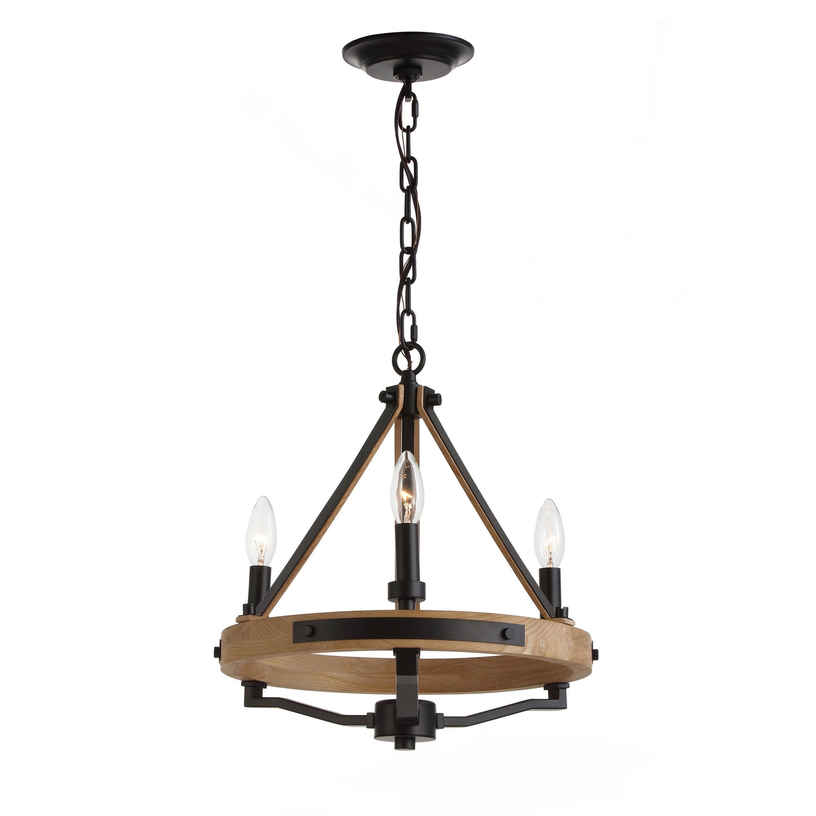 Savannah 3 Light Chandelier — Matte Black