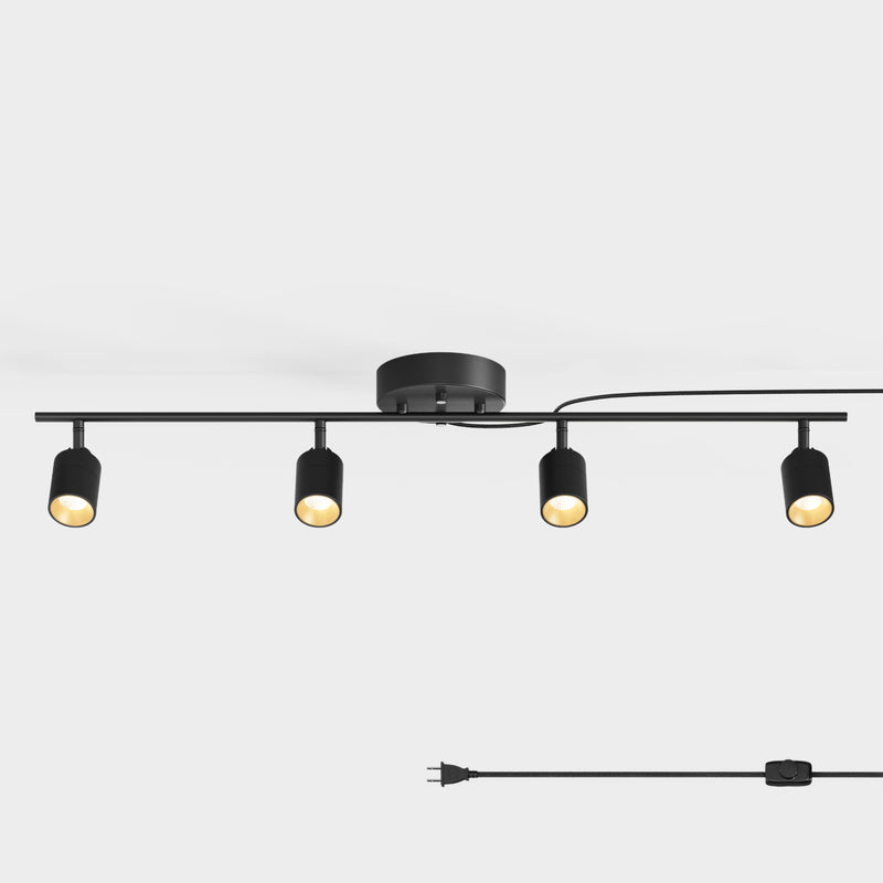 Shura 4 Head Plug-in Track Light — Black
