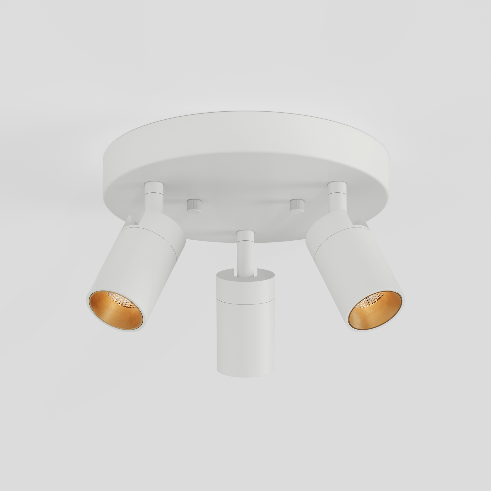 Shura 3 Head Round Flush Mount — White