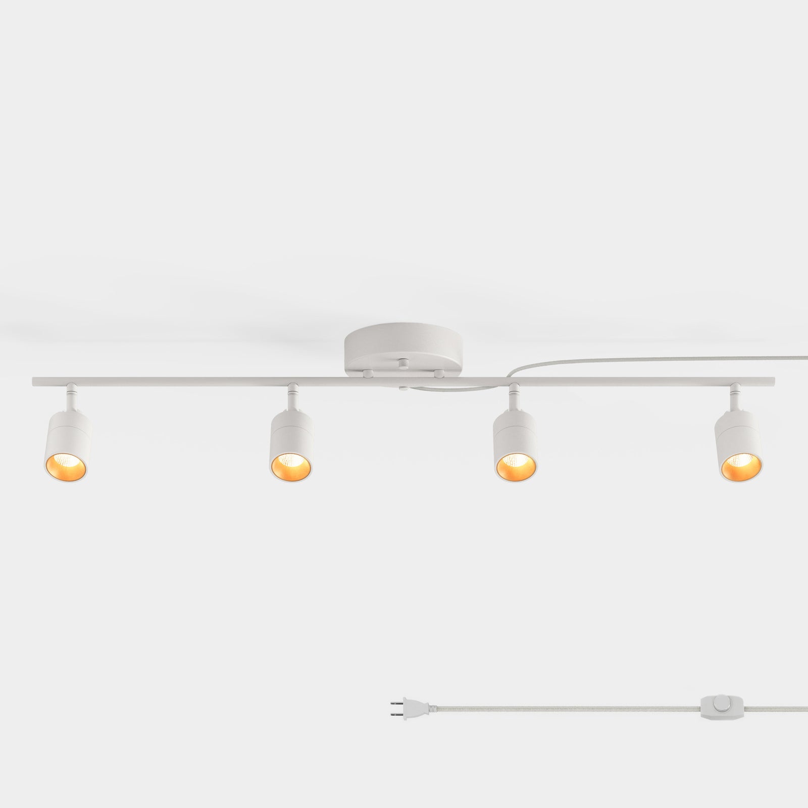 Shura 4 Head Plug-in Track Light — White / Plug-in