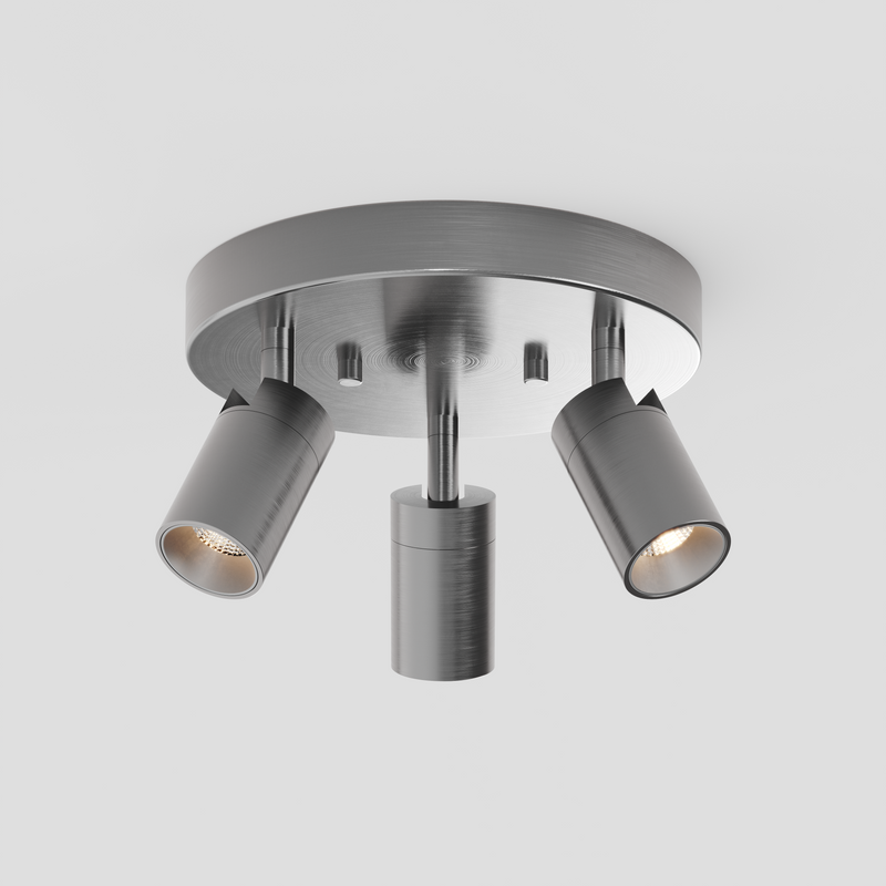 Shura 3 Head Round Flush Mount — Brushed Nickel