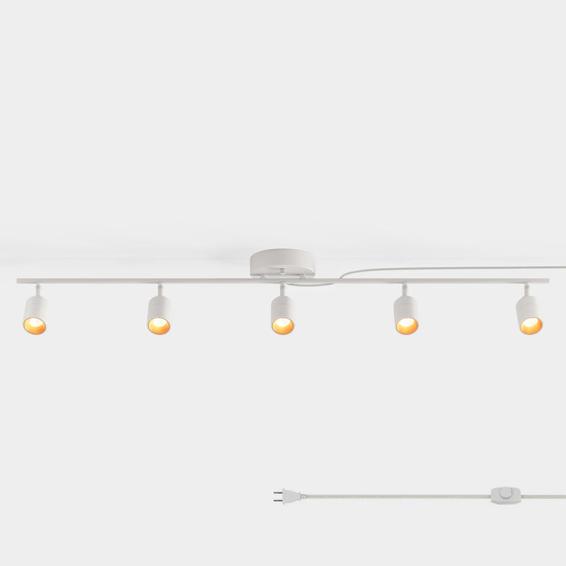 Shura 5 Head Plug-in Track Light — White