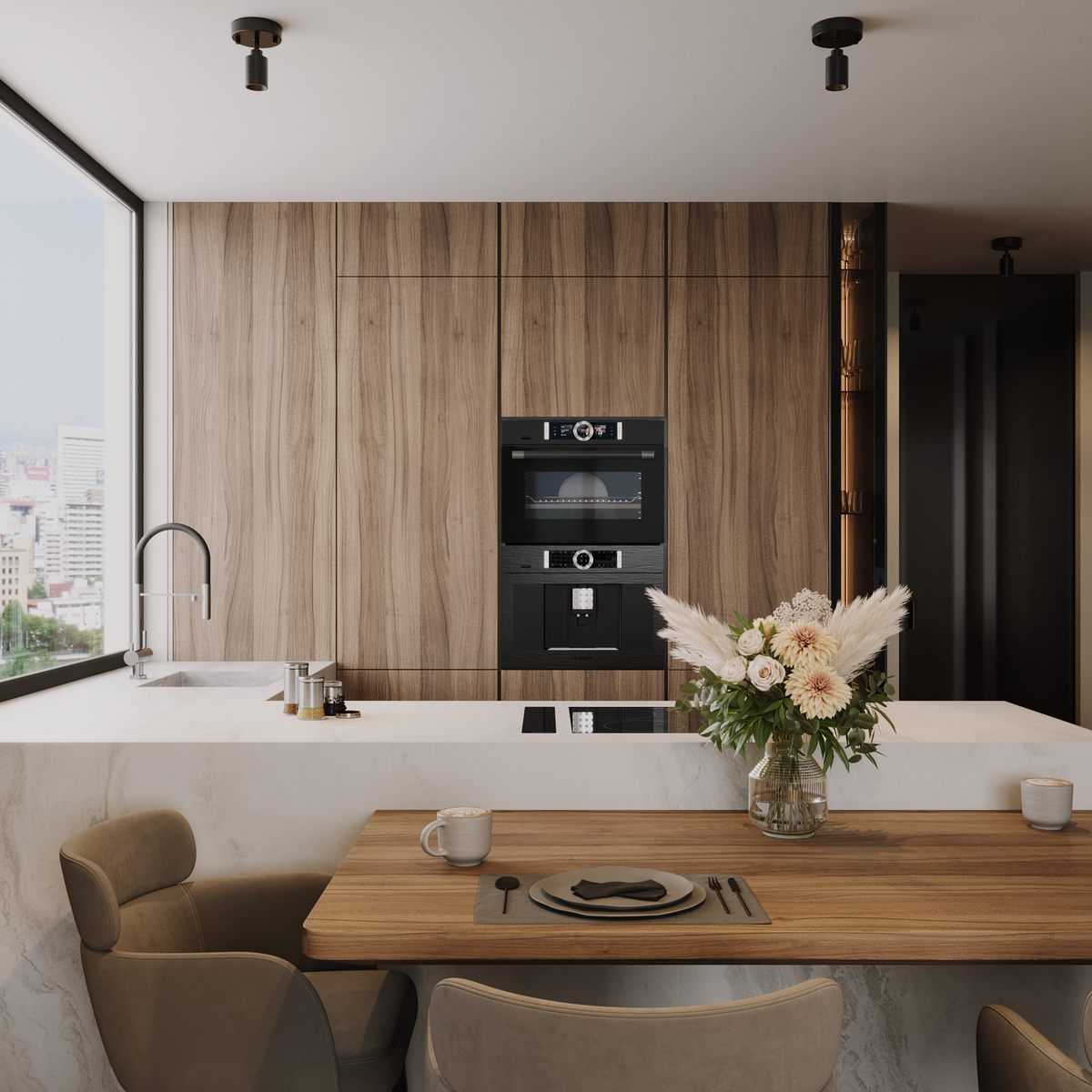 Shura track lighting in modern kitchen
